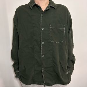 JW ANDERSON x UNIQLO olive green large button down shirt unisex